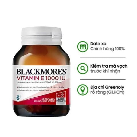 Blackmores Viên Uống Bổ Sung Vitamin E 1000IU 30 Viên