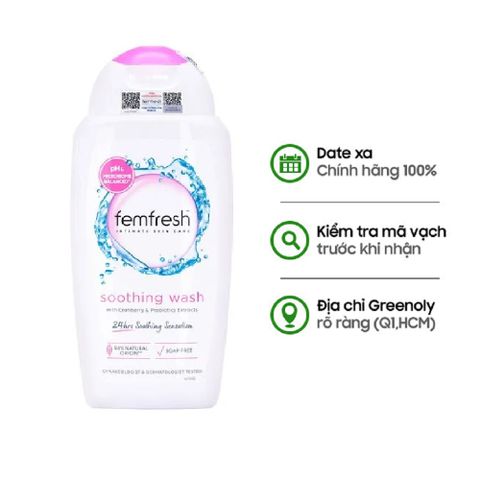 Femfresh Dung Dịch Vệ Sinh Phụ Nữ Viêm Nhiễm Phụ Khoa Soothing Wash 250ml
