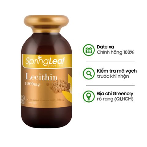 SpringLeaf Viên Uống Mầm Đậu Nành Lecithin 1200mg 200 Viên