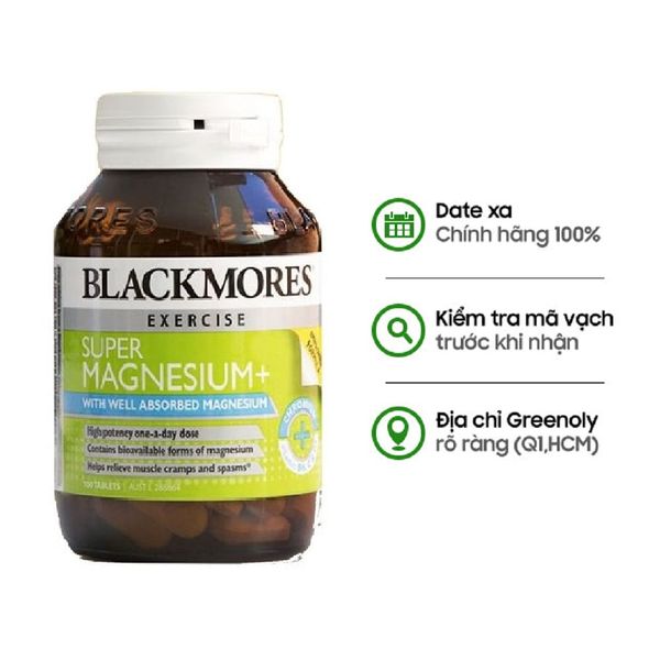 Blackmores Viên Uống Bổ Sung Magie Exercise Super Magnesium 100 viên