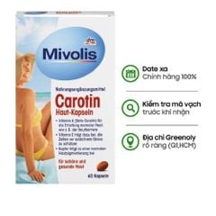 Viên Uống Chống Nắng Mivolis Carotin Das Gesunde Plus Đức 60 Viên