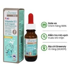 [HSD 30/09/2025] Vitatree Nước Bổ Sung Viatmin D3 K2 Cho Bé 20ml