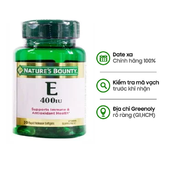 Nature's Bounty Viên Uống Vitamin E 400 IU 30 Viên