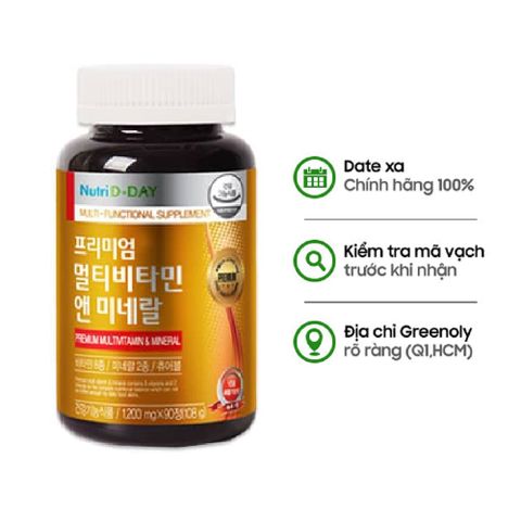 Nutri D-Day Viên Uống  Bổ Sung Vitamin và Khoáng Chất Cho Cơ Thể Multivitamin & Mineral 90 Viên
