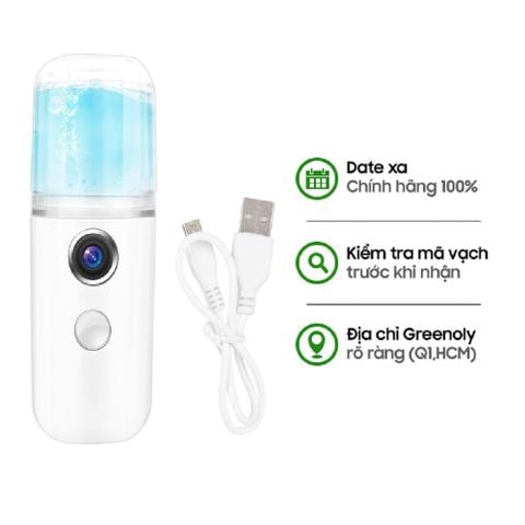 Greenoly Máy Xịt Khoáng Phun Sương Cấp Ẩm Da Nano Cầm tay Mini