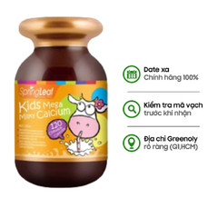 SpringLeaf Viên Nhai Bổ Sung Canxi Cho Bé Premium Kids Mega Milky Calcium 120 Viên
