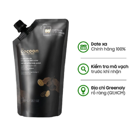 [HSD 13/06/2026] - Cocoon Cà Phê Đắk Lắk Làm Sạch Da Chết Cơ Thể 600ml