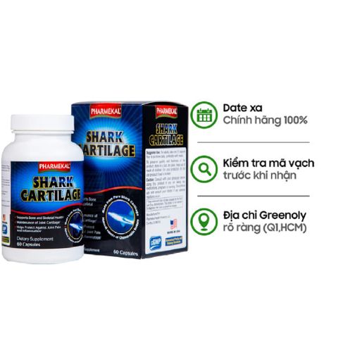 Pharmekal Viên Uống Sụn Cá Mập Hỗ Trợ Xương Khớp Shark Cartilage 60 Viên