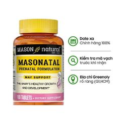 Mason Natural Viên Bổ Sung Khoáng Chất Cho Phụ Nữ Mang Thai Prenatal Formulation 100 viên