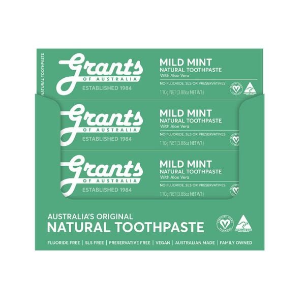 Grants of Australia Kem Đánh Răng Chiết Xuất Lô Hội, Bạc Hà Thơm Miệng 110g