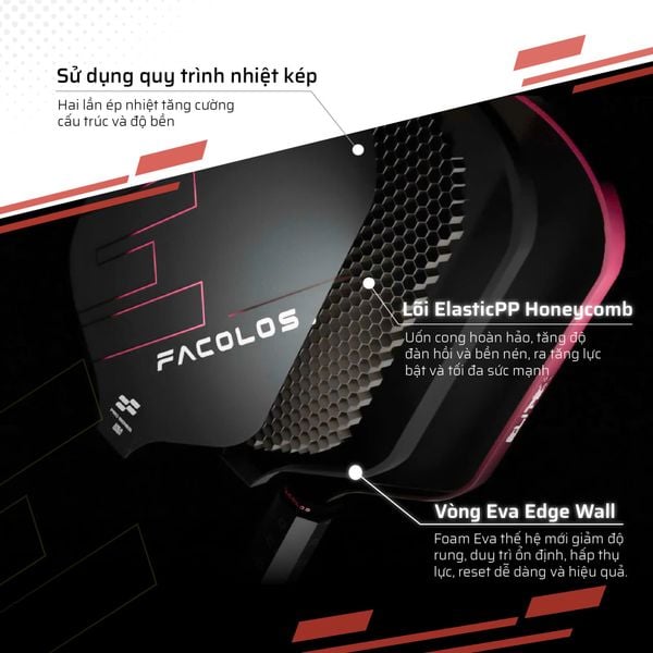 Facolos Vợt Pickleball Pro Series Elite X 14mm