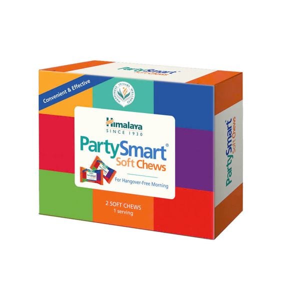 Himalaya Party Smart Soft Chews Viên Nhai Hỗ Trợ Giải Rượu, Giảm Say Hộp 10 Viên