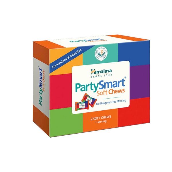 Himalaya Party Smart Soft Chews Viên Nhai Hỗ Trợ Giải Rượu, Giảm Say Hộp 10 Viên
