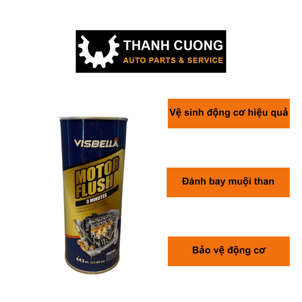  Chai Dung Dịch Súc Rửa Động Cơ Ô tô, Xe máy,...Thương Hiệu VISBELLA ( Lon 443ml ) 