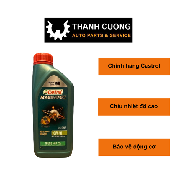  Dầu Nhờn, Nhớt Máy Động Cơ Ô tô, Xe Máy Chạy 10000 Km...Thương Hiệu CASTROL MAGNATEC 10W-40 Bình 1lít ( Hàng Chính Hãng) 