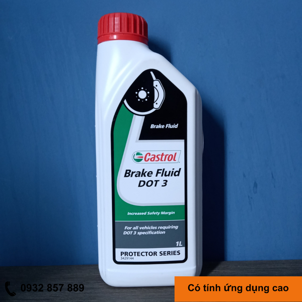  Dầu Phanh, Dầu Thắng Castrol brake Fluid Dot 3 Hàng Chính Hãng...Dùng Cho Xe máy, Xe Ô tô ( Bình 1 Lít) 