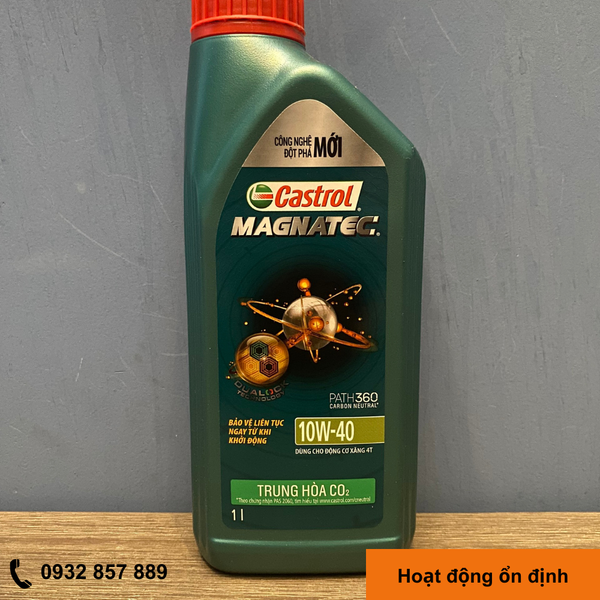  Dầu Nhờn, Nhớt Máy Động Cơ Ô tô, Xe Máy Chạy 10000 Km...Thương Hiệu CASTROL MAGNATEC 10W-40 Bình 1lít ( Hàng Chính Hãng) 