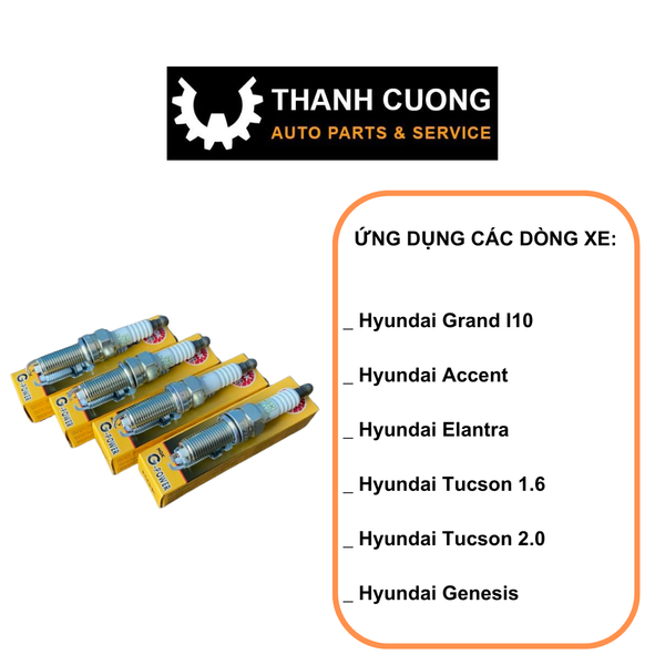  Bugi Đánh Lửa Xe Hyundai Grand i10, Accent, Elantran, Tucson,..Loại Xịn NGK Chân Bạch Kim Platinium (MÃ: LZKR6AGP-E ) 