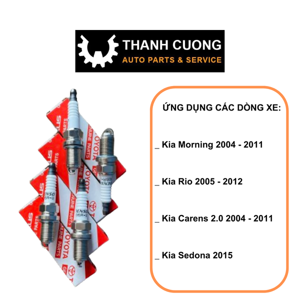  Bugi Đánh Lửa Xe KIA Morning, Rio, Carens Đời 2004-2012...Hàng Denso Chân Than 90919-T1002 (MÃ:K16R-U ) 