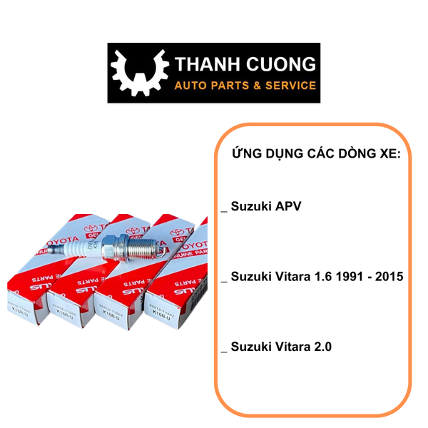  Bugi Đánh Lửa Xe SUZUKI TẢI 500KG, SUZUKI APV, SUPPER CARRY...Hàng Denso Chân Than 90919-T1002 (MÃ:K16R-U ) 