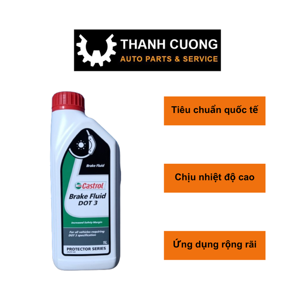  Dầu Phanh, Dầu Thắng Castrol brake Fluid Dot 3 Hàng Chính Hãng...Dùng Cho Xe máy, Xe Ô tô ( Bình 1 Lít) 