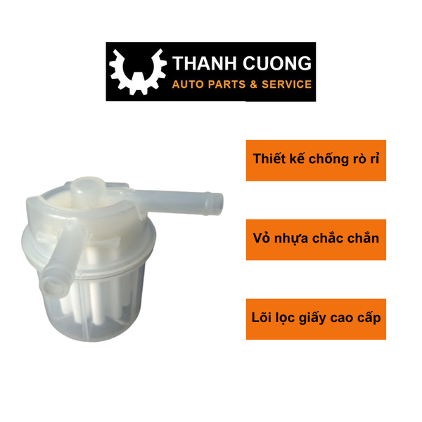  Lọc Xăng Bằng Nhựa 2 Đầu Thẳng bắt ống 8mm, bắt cho xe KIA Pride, CD5, Xe ba gác, xe máy, Chế Cho xe Công Trình,... 