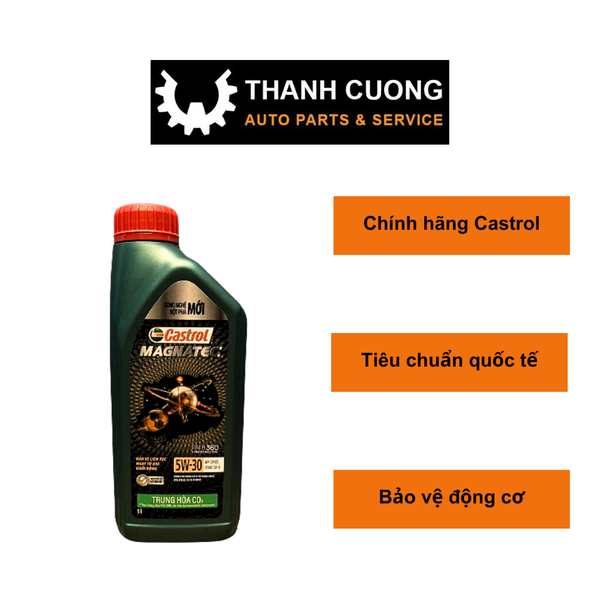  Dầu Nhờn, Nhớt Máy Động Cơ Ô tô, Xe Máy Chạy 10000 Km...Thương Hiệu CASTROL MAGNATEC 5W-30 Bình 1lít ( Hàng Chính Hãng) 