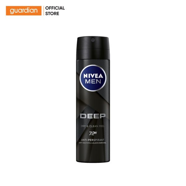 Xịt Ngăn Mùi Nam Than Đen Hoạt Tính Nivea Men 150Ml