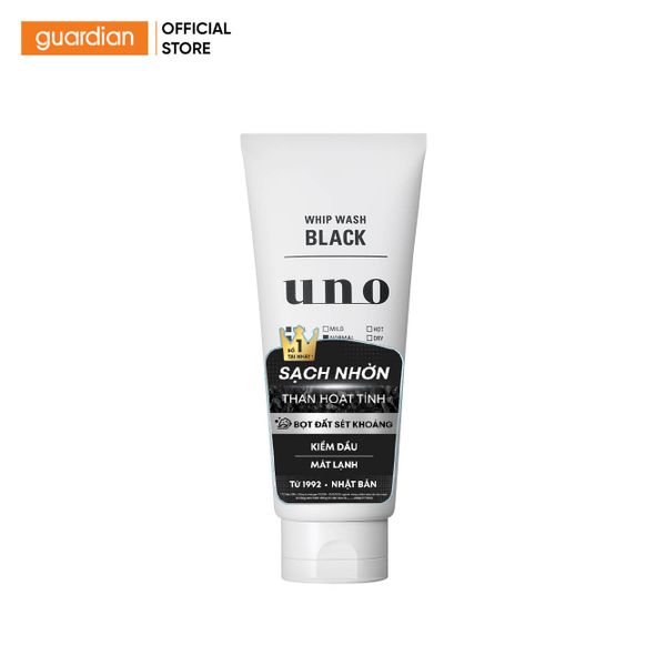 Sữa Rửa Mặt Tạo Bọt Sạch Nhờn Whip Wash Black Uno 130Gr