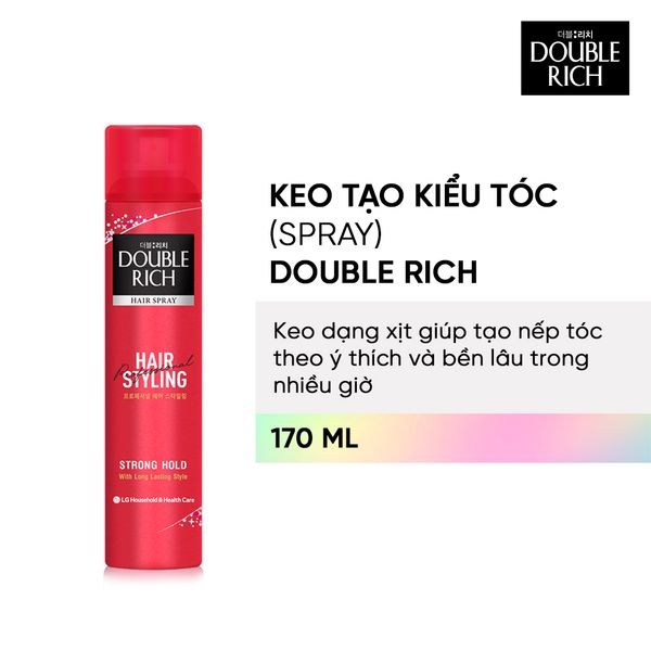 Keo giữ nếp tóc Double Rich Hair Spray Strong Hold 170ml  Mỹ phẩm ĐẸP XINH