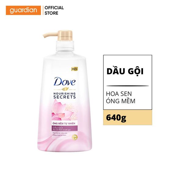 Dầu Gội Óng Mềm Tự Nhiên Dove Nourishing Secrets Hương Hoa Sen 640gr