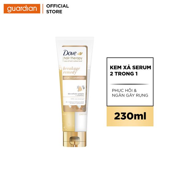 Kem Xả Serum 2 Trong 1 Giúp Phục Hồi & Giúp Giảm Gãy Rụng Dove Hair Therapy Breakage Remedy 230Ml