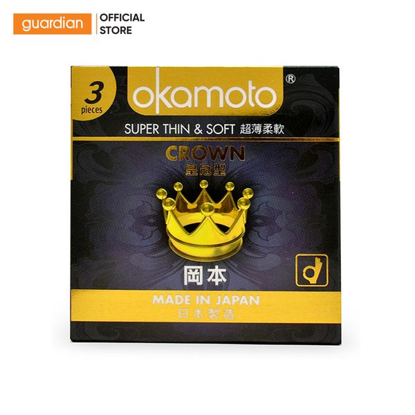 Bao Cao Su Kích Cở Nhỏ Siêu Mỏng Và Mềm Mại Crown Okamoto Hộp 3C