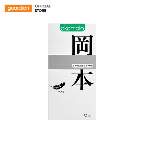 Bao Cao Su Không Mùi Tinh Khiết Skinless Skin Purity Okamoto Hộp 10C