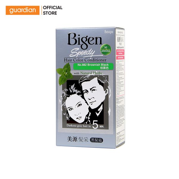 Thuốc Nhuộm Tóc Phủ Bạc Bigen Speedy Hair Color Conditioner 882 Màu Nâu Đen 80Gr