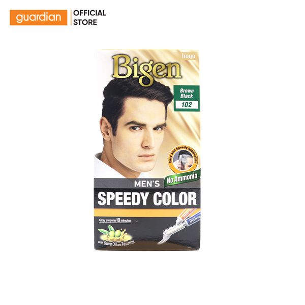 Thuốc Nhuộm Tóc Bigen Speedy Hair Color Conditioner 102 Màu Nâu Đen 80Gr