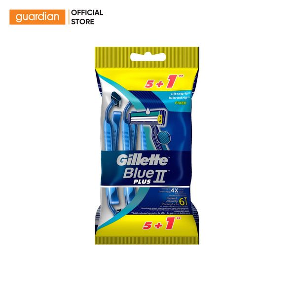 Dao Cạo Râu Cán Xanh Blue Ii Plus Gillette Gói 5+1 Cái
