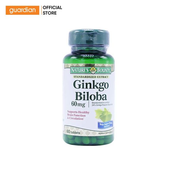 Viên Uống Hỗ Trợ Tuần Hoàn Não Nature's Bounty Ginkgo Biloba 60mg 60 Viên