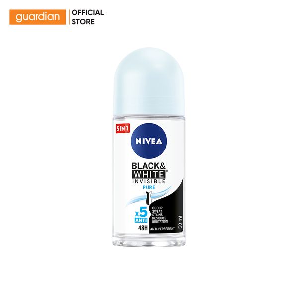 Lăn Ngăn Mùi Ngăn Vệt Ố Vàng Black&White Pure Nivea 50Ml