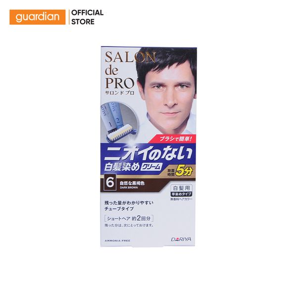 Kem Nhuộm Tóc Phủ Bạc Cho Nam Salon De Pro Số 6 Màu Nâu Đen 80Gr