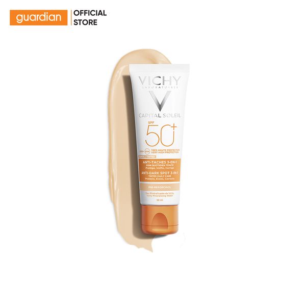 Kem Chống Nắng Ngừa Sạm, Giảm Thâm Nám Vichy Capital Soleil Anti-Dark Spot 3-In-1 Spf50+ 50Ml