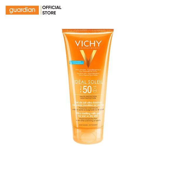 Kem Chống Nắng Toàn Thân Dạng Gel Sữa Không Nhờn Rít Vichy Ideal Soleil Ultra Melting Spf50 Uva & Uvb 200Ml