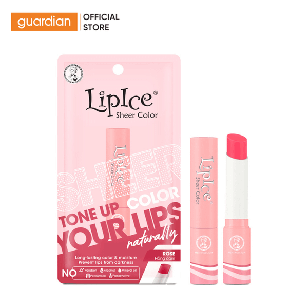 Son Dưỡng Có Màu Lipice Sheer Color Rose Hồng Cam 2,4Gr