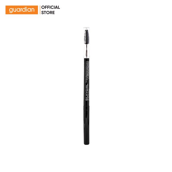 Chì Kẻ Mày 2 Đầu Silkygirl Hi-Definition Brow Liner 01 Soft Black Màu Đen 0,35Gr