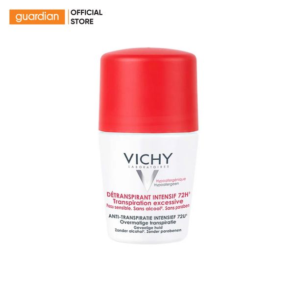 Lăn Khử Mùi Giúp Khô Thoáng Vùng Da Dưới Cánh Tay Suốt 72H Vichy Détranspirant Intensif 50ml