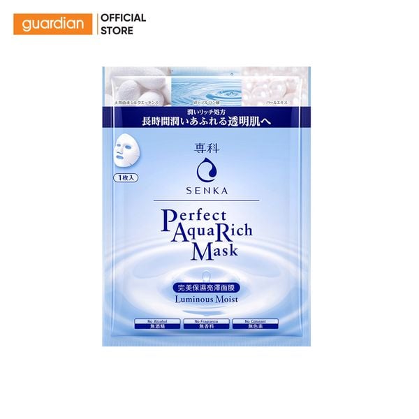 Mặt Nạ Cấp Ẩm Giúp Dưỡng Sáng Senka Perfect Aqua Rich Luminous Moist Mask 25Ml