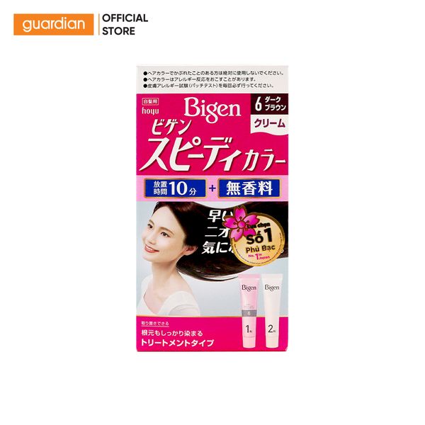 Kem Nhuộm Tóc Bigen Speedy Color Cream #6 Màu Nâu Đen 80Gr