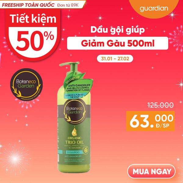 Dầu Gội Giảm Gàu Garden Organic Trio Oil Botaneco 500Ml