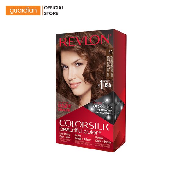 Thuốc Nhuộm Tóc Revlon Colorsilk 3D 46 Medium Gold Chestnus Brown Nâu Vàng Hạt Dẻ 120ml