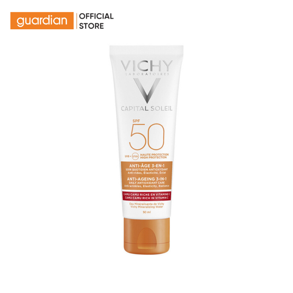 Kem Chống Nắng Cải Thiện Các Dấu Hiệu Lão Hóa Vichy Ideal Soleil Anti-Age 3-In-1 Spf50 50Ml